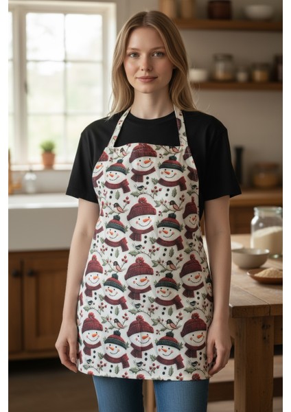 Unisex Mutfak Önlüğü Aşçı Önlüğü Yeni Yıl Yılbaşı Noel Baba