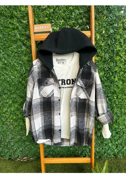 Siyah-Beyaz Oduncu Gömlek-Bodytakım