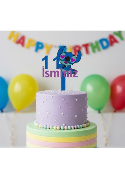 Stitch Isimli 11 Yaş Pasta Süsü