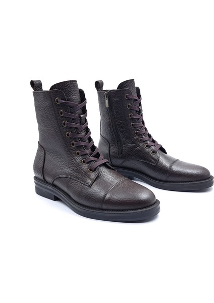 SV515 Hakiki Deri Oxford Tarz Kadın Kahverengi Postal Bot