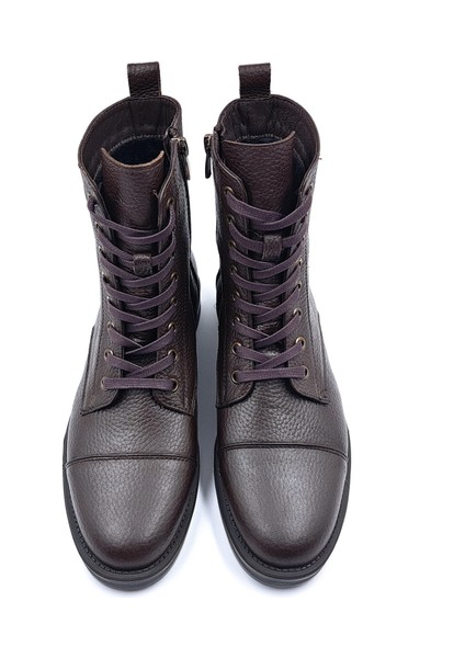 SV515 Hakiki Deri Oxford Tarz Kadın Kahverengi Postal Bot modelleri