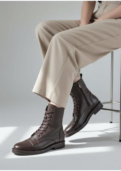 SV515 Hakiki Deri Oxford Tarz Kadın Kahverengi Postal Bot fırsatları