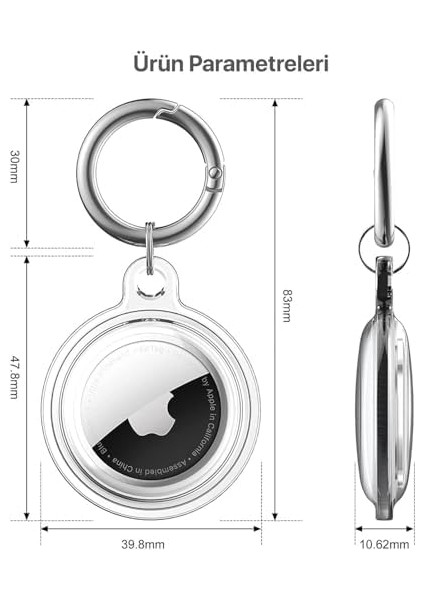 Için Su Geçirmez Ultra Şeffaf Görünümlü Silikon Kılıf ve Anahtarlık (4&apos;lü Paket) modelleri