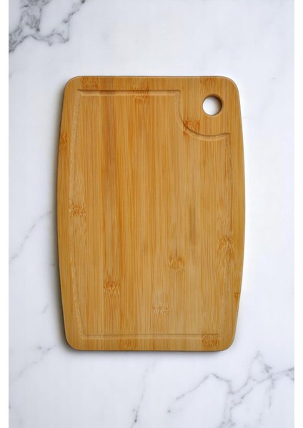 Bambu Serisi 32X22 cm Oluklu Antibakteriel Yıkanabilir Bambu Doğrama Tahtası