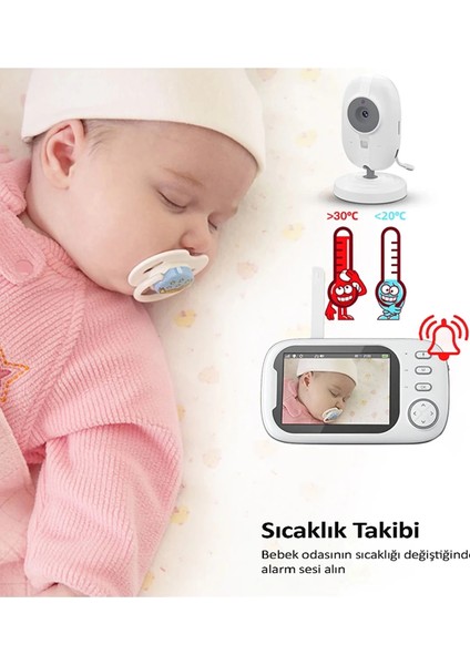 Gece Görüşlü Bebek Odası Kamera Sıcaklık Uyarısı Izleme Ekranı ( Lisinya ) fırsatları