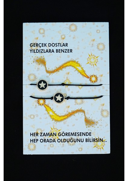 Gerçek Dostlar Yıldızlara Benzer - Arkadaş Şans Bilekliği