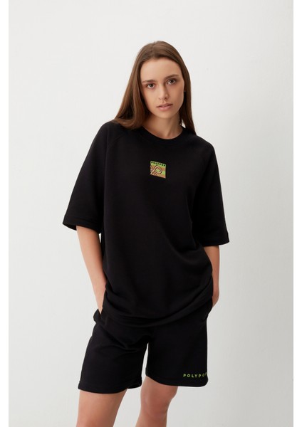 Square Logo Nakışlı Oversize Heavy T-Shirt fiyatları