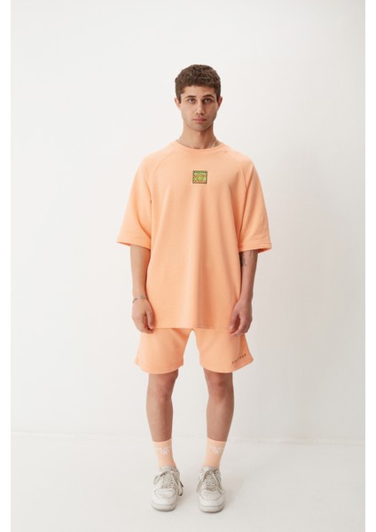 Square Logo Nakışlı Oversize Heavy T-Shirt