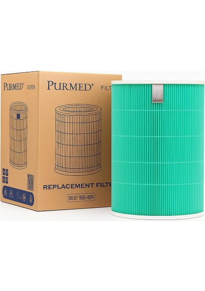 Mi 1/2 / 3 / Pro Uyumlu + Değiştirilebilir Karbon Filtre – Yeşil, H13 Filtrasyon,