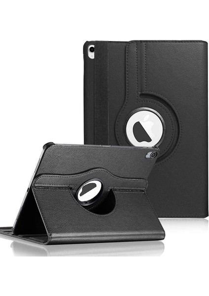 iPad 11.nesil 2025 Kılıf (A3354-A3355) 360 Rotating Deri Siyah [ipad 11.nesil 2025 ile Uyumlu Kılıf - Siyah]
