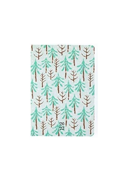 A5 Çam Ağacı Desenli Sert Karton Kapaklı 2023 Haftalık Ajanda, 128 Yaprak, Çizgisiz modelleri