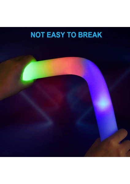 LED Işıklı 3 Modlu Kauçuk Işıklı Sünger Parti Çubuk Sopa - 46 cm (6’lı Paket) indirimleri