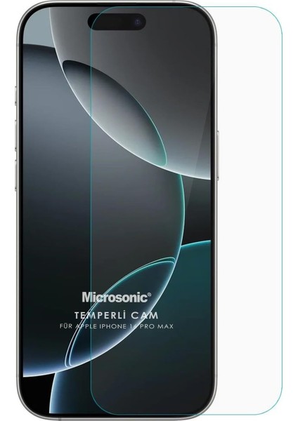 16 Pro Max Tempered Glass Cam Ekran [ 16 Pro Max ile Uyumlu Ekran - Şeffaf]