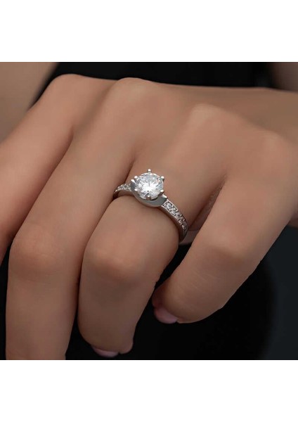 Hk Gümüş Kadın Yüzük Tek Taş |Gümüş Takı Hediyelik Ürünler indirimleri