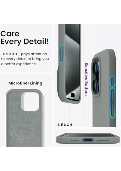 15 Pro Max Kılıf 6.7 ile Uyumlu, Ince Sıvı Silikon 3 Katmanlı Tam Kaplamalı Yumuşak Jel Kauçuk Telefon Kılıfı Koruyucu Kapak 6.7 Inç, Lacivert fiyatları