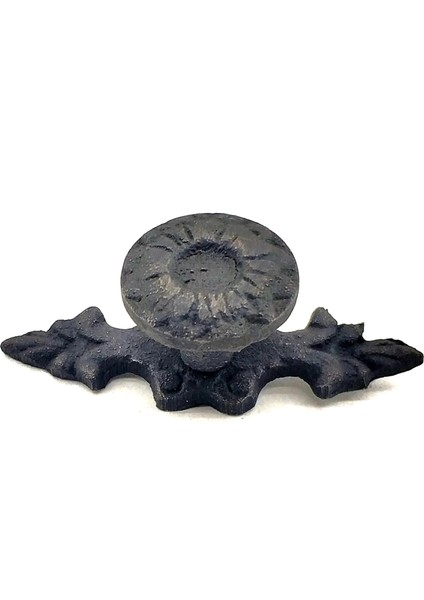 Antika Tarz Dekoratif Pirinç Çiçek Düğme - 20X53 Mm, Oksit ( Lisinya )