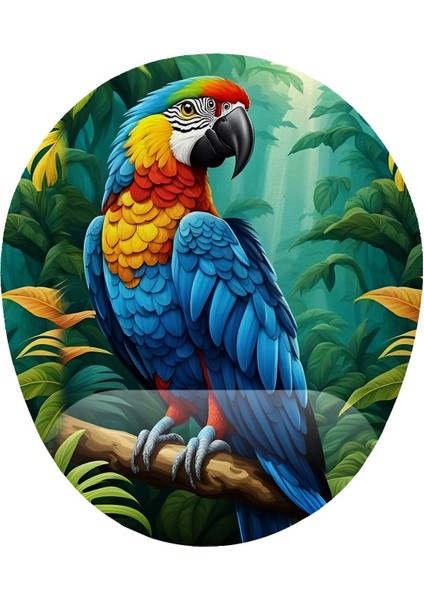 Papağan Desenli Bilek Destekli Mouse Pad