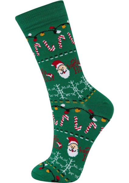 Erkek Kutulu Yılbaşı Temalı Kutulu 2'li Pamuklu Uzun Çorap E2446AXNS modelleri