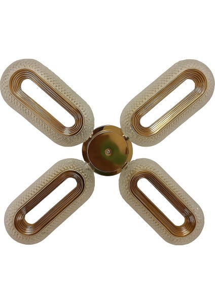 Serra 4lu Gold Plafonyer 3 Renk LED Isıklı Salon Oturma Odasi Avize fiyatları