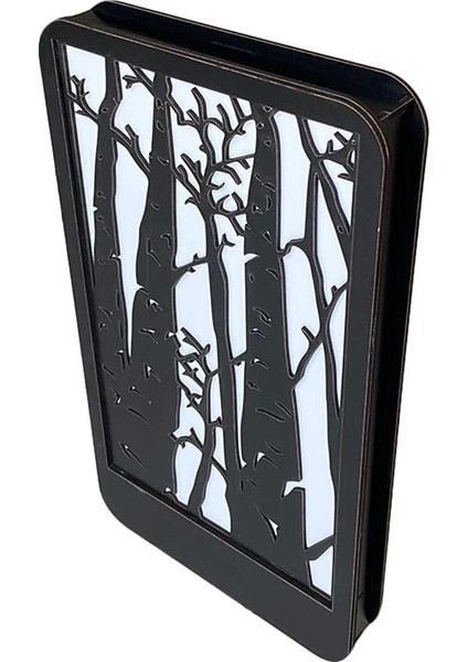 LED Işıklı Ağaç Desenli Ahşap Dekor