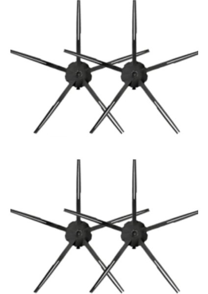 Siyah 4 Adet Yedek 5 Kollu Yan Fırça Roborock ile Uyumlu S7 S7 Max S7 Ultra T7 T7S 4 Adet Yan Fırça