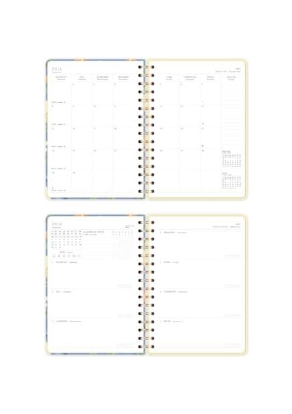 A5 Spiralli 16 Aylık Akademik Ajanda - Çiçekler fiyatları