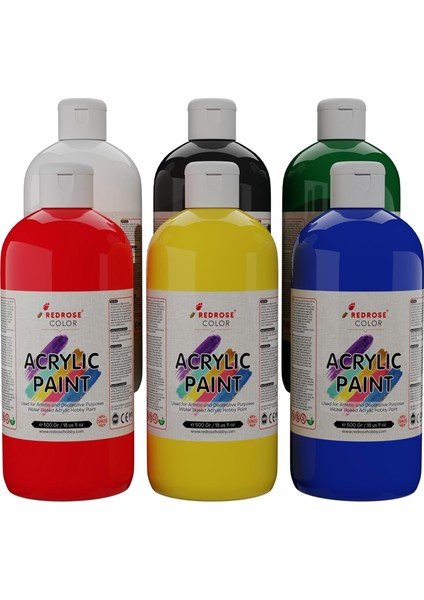 Rose Ana Renkler Akrilik 6&apos;lı Set 6X500 gr