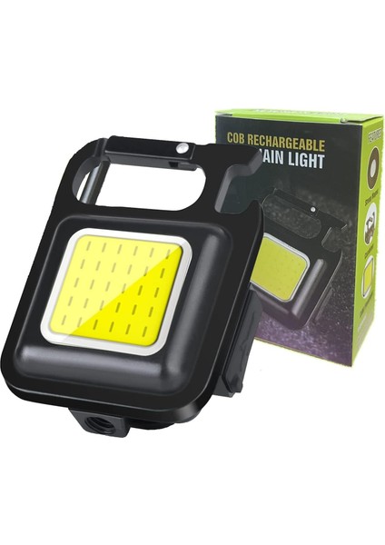 Mini LED Cob El - 30 LED Şarj Edilebilir Anahtarlık, Çok Fonksiyonlu Taşınabilir Cep Lambası, Manyetik Taban Kancalı, Kamp, Onarım, Acil ve Garaj Için Küçük Işık