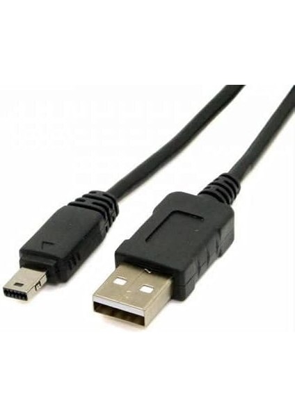 12 Pin Fotoğraf Makinesi USB Kablosu Casıo Exilim EX-ZR20 Zr Casio Fotoğraf Makinası Kablosu