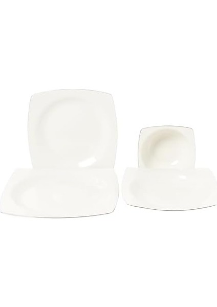 Mare 50 Parça 12 Kişilik Platin Fileli Yemek Takımı modelleri