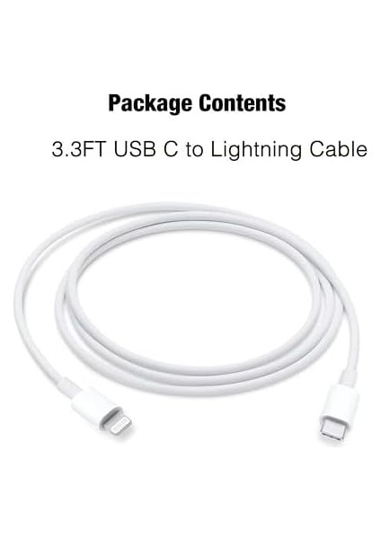 Usb-C&apos;den Lightning&apos;e Carplay Uyumlu Şarj ve Senkronizasyon Kablosu, 1m, /ipad/ipod Uyumlu, 1m, Beyaz, Evınto modelleri