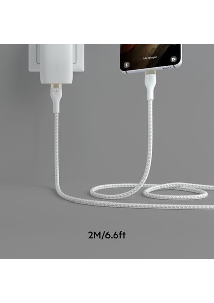 Boostcharge Pro Örgülü USB C Tipi - C Kablosu (1m/6,6ft), Usb-If Sertifikalı Güç Dağıtımı Pd Hızlı Şarj Kablosu - Beyaz modelleri