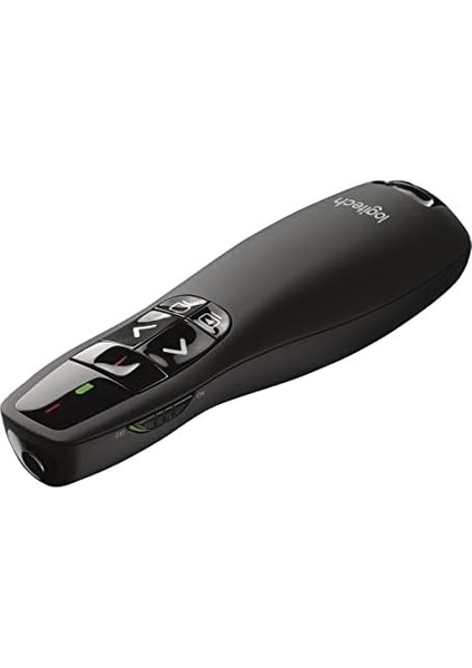 R400 Presenter, USB Alıcı Üzerinden Kablosuz 2,4 Ghz Bağlantı, 15 M Menzil, Kırmızı Işaretleyici, Sezgisel Kullanım Elemanları, 6 Tuş, Pil Göstergesi, Pc - Siyah, Ambalaj modelleri