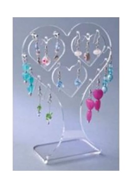 Pleksi Kalp Küpe (13X9X5 Cm)