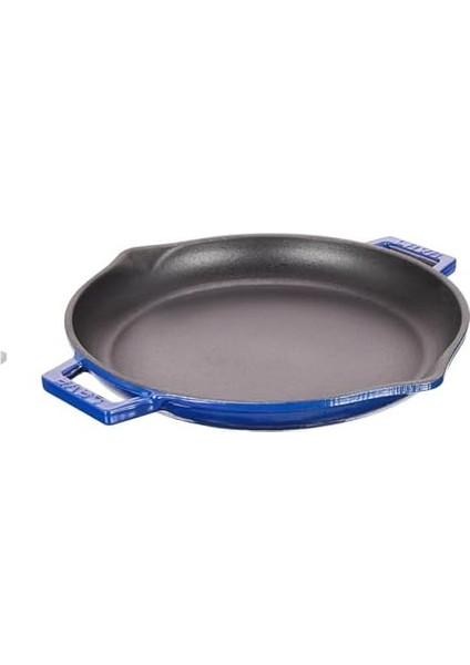 Metal Döküm Yuvarlak Kızartma Tavası, Metal Kulplu, 30 Cm, Mavi fiyatları