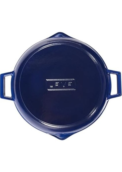 Metal Döküm Yuvarlak Kızartma Tavası, Metal Kulplu, 30 Cm, Mavi modelleri