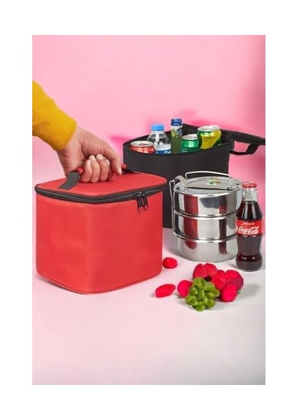 Isı Yalıtımlı Tutucu Kamp Piknik Beslenme Sefer Tası Çantası Kırmızı EX08-K fiyatları