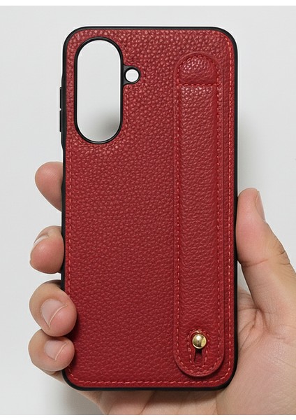 Samsung Galaxy A17 Bordo, Tutmaçlı Yumuşak Deri Kılıf