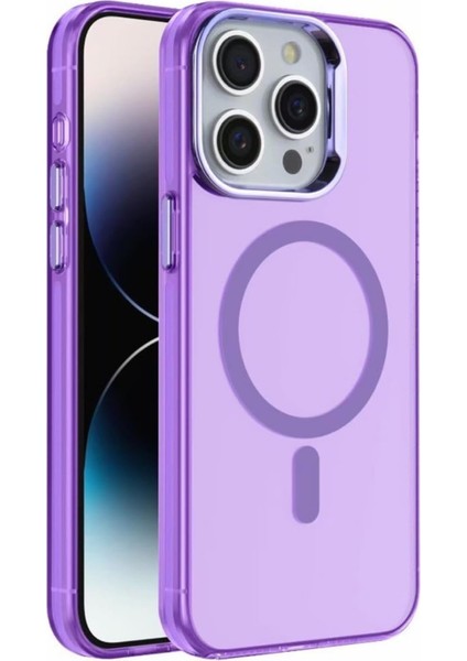 15 Kılıf – Magsafe Uyumlu Mıknatıslı Ince Skin Kapak | Şeffaf Darbe Emici Koruma | Kablosuz Şarj Destekli Telefon Kılıfı Açık Lila