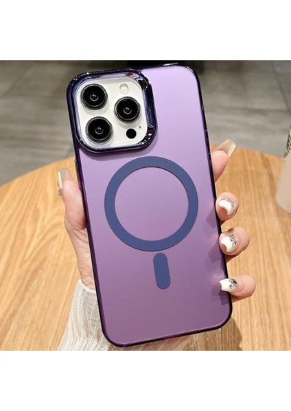 15 Kılıf – Magsafe Uyumlu Mıknatıslı Ince Skin Kapak | Şeffaf Darbe Emici Koruma | Kablosuz Şarj Destekli Telefon Kılıfı Açık Lila fiyatları