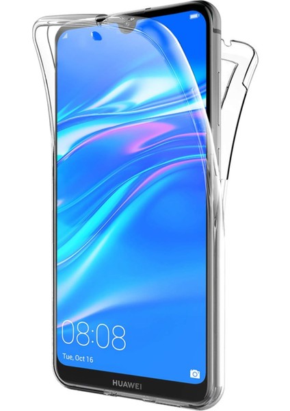 Y7 2019 Kılıf 6 Tarafı Tam Full Koruma 360 Clear Soft Şeffaf