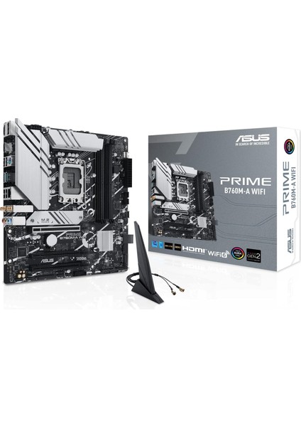 B760M-A Wıfı Intel B760 LGA1700 Ddr5 7200 HDMI VGA 2x M2 Usb3.2 Ax Wifi Bt Rgb 2.5gbit Lan Matx 5x Protectıon Iıı, Crate, Aı Suite 3 Anakart