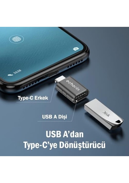 (Ikili) Otg Akıllı Giriş USB 3.0 To Type-C Dönüştürücü Çevirici 5gbps, 16, Pro, Pro Max, M2, M3, M4 Pro, Air, iPad Pro ve S25, S24, S23 ve Tabletler ile Uyumlu fiyatları