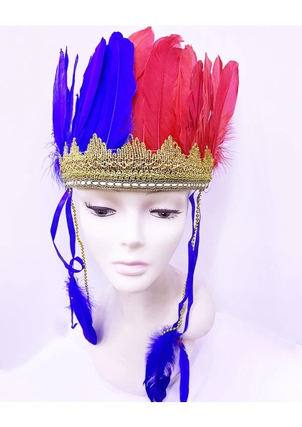 Bordo Renk Tüylü Kızılderili Başlığı | Taraftar Başlığı