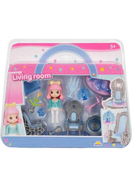 Oturma Odası Oyun Seti - Pembe Saçlı Kız