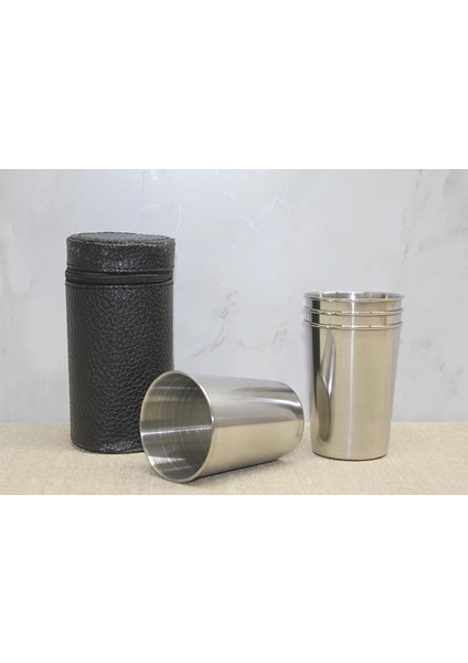 Deri Kılıflı 4'lü Shot Bardak ALK3926 ( Lisinya )