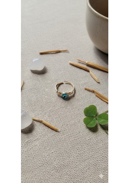 Lacivert Nazar Boncuğu Yüzük - Şans Getiren, Koruyucu, El Yapımı Yüzük modelleri