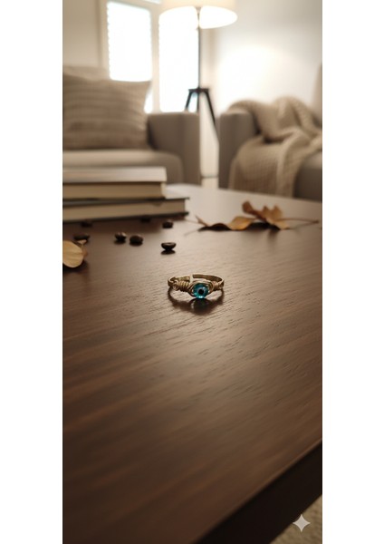 Lacivert Nazar Boncuğu Yüzük - Şans Getiren, Koruyucu, El Yapımı Yüzük fırsatları