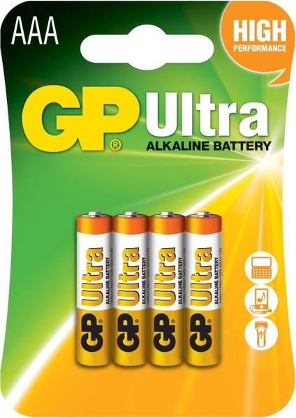 Batteries 24AU Ultra Alkalin LR03/E92/AAA Pil, 1.5 Volt, 4&apos;lü Kart, Bakır/siyah/beyaz