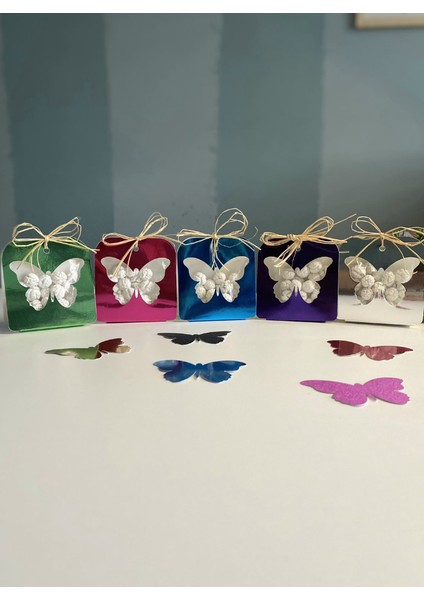 Yeni Yıl Hediyesi Yılbaşı Hediyesi Leblebi Şekeri Metalik Renk Kutu 10 Adet